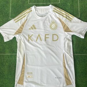 2025 Ronaldo 7 cr7 Al Nassr Gold Jersey Adidas Pro Player Quality